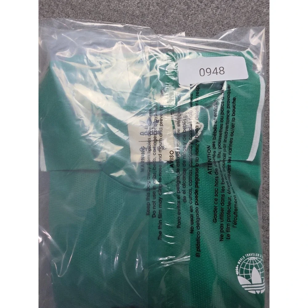 Adidas x Oyster Holdings Polo Shirt Mens XL Green 3-Stripes Performance Collared